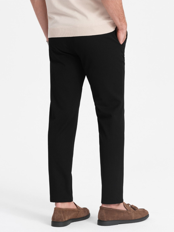 Ombre Clothing Černé pánské chino kalhoty Ombre Clothing