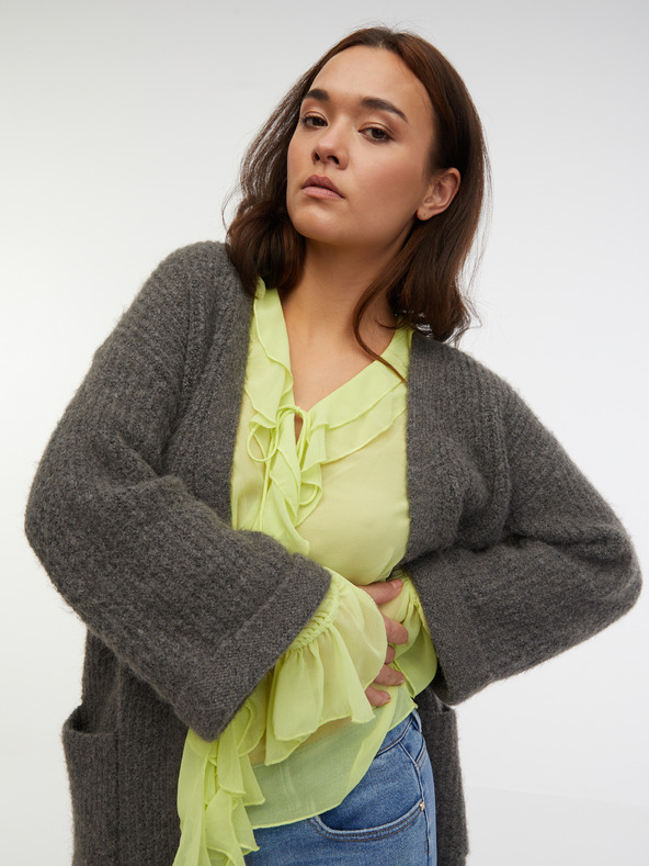 Orsay Tmavě šedý dámský oversize kardigan ORSAY