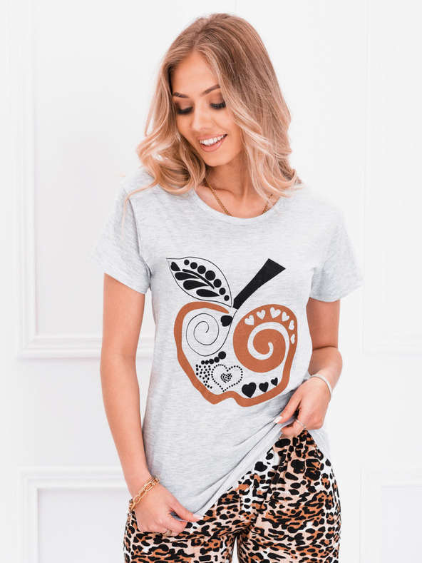 Edoti Hnědo-šedé dámské vzorované pyžamo Edoti