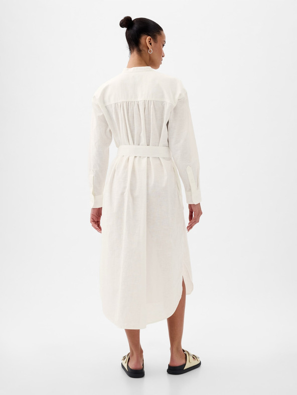 GAP Lněné košilové oversize šaty GAP