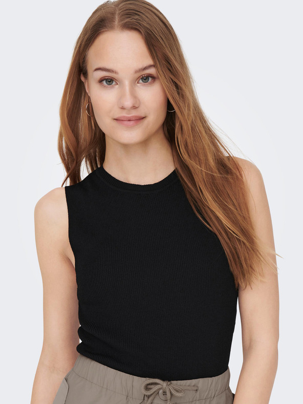 ONLY Černé dámský žebrovaný basic top ONLY Majli