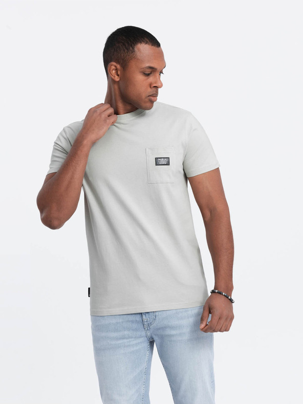 Ombre Clothing Pánské volnočasové tričko s kapsičkou Ombre Clothing zelená