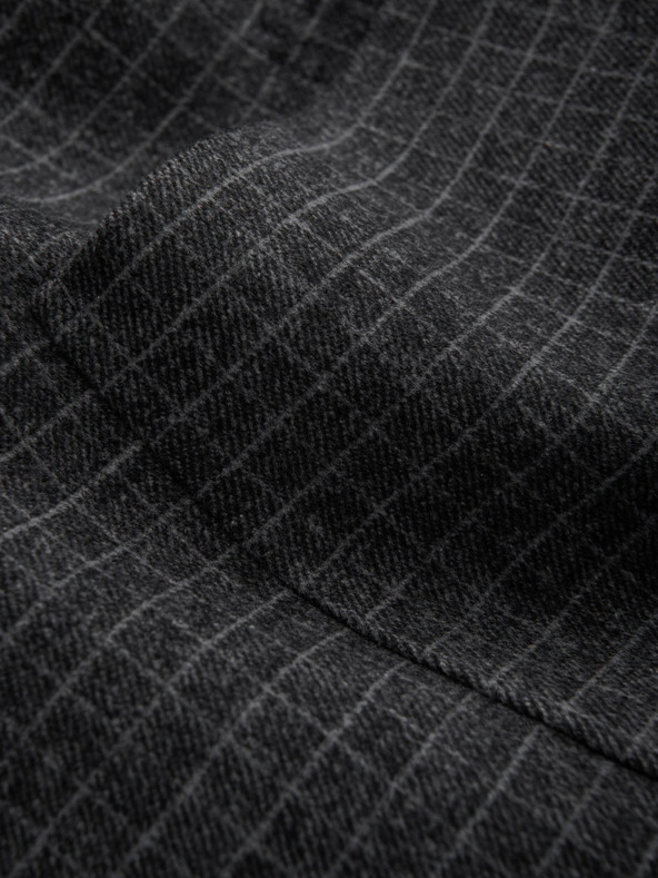 Ombre Clothing Tmavě šedé pánské kostkované sako s příměsí vlny Ombre Clothing