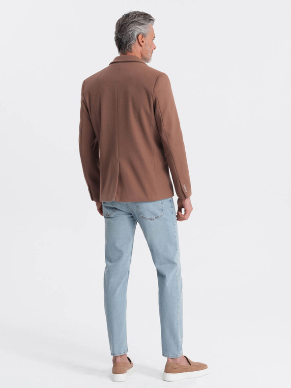 Ombre Clothing Hnědé pánské sako Ombre Clothing