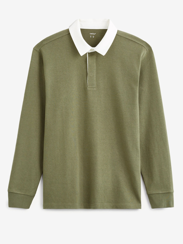 Celio Zelené pánské polo tričko Celio Vemix