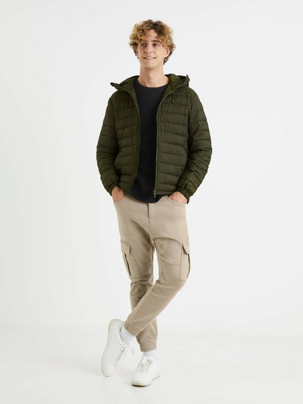 Celio Béžové pánské kalhoty Celio Vokit
