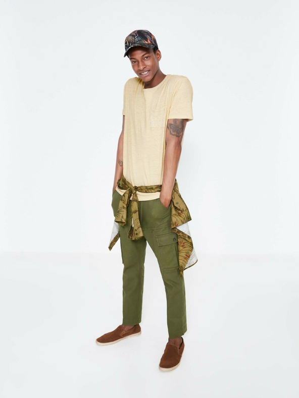 Celio Khaki pánské kalhoty Celio Loking