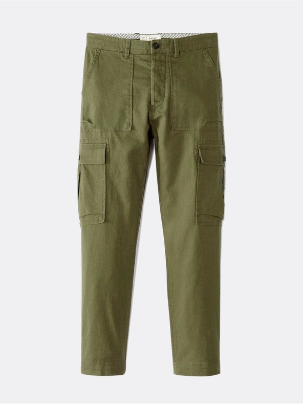 Celio Khaki pánské kalhoty Celio Loking