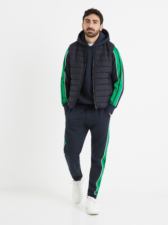 Celio Tmavě modrá pánská mikina s kapucí Celio Vebandit