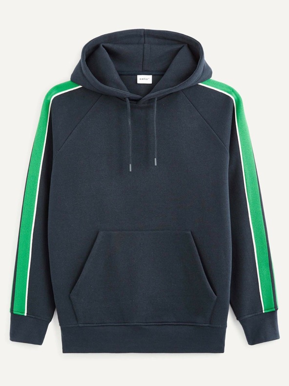 Celio Tmavě modrá pánská mikina s kapucí Celio Vebandit