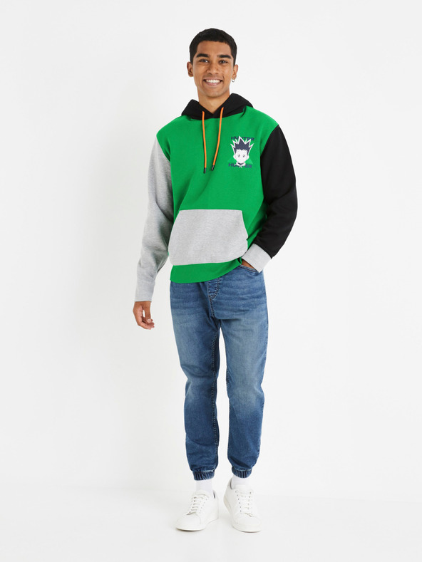 Celio Zelená pánská mikina Celio Hunter x Hunter