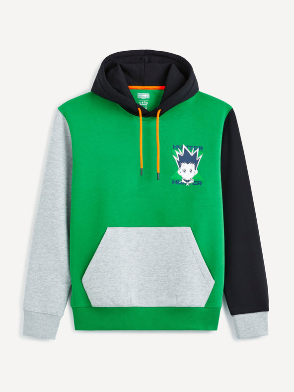 Celio Zelená pánská mikina Celio Hunter x Hunter