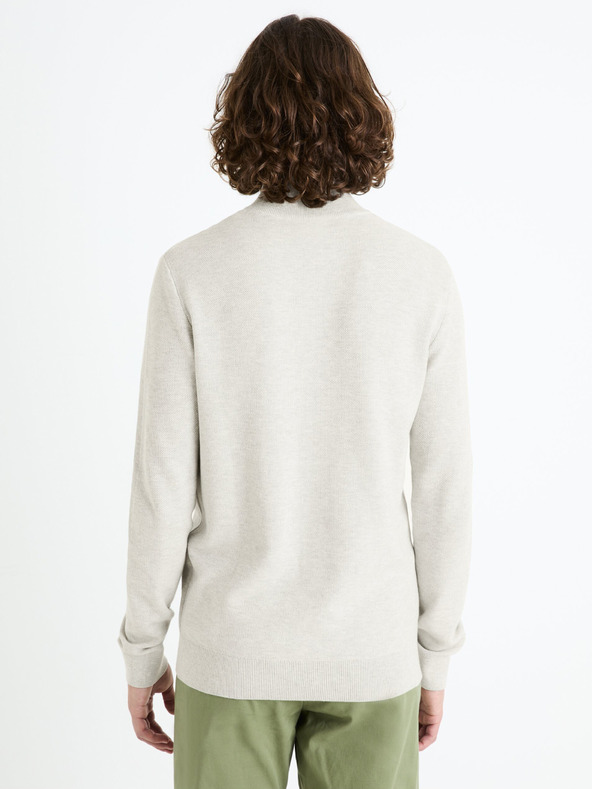 Celio Světle šedý pánský basic svetr Celio Celim