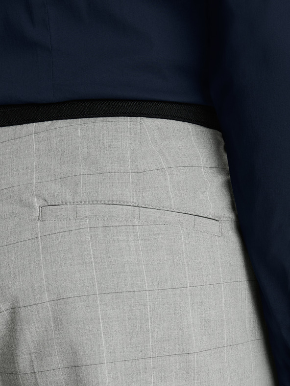 Celio Světle šedé pánské kostkované zkrácené kalhoty Celio Fonoel