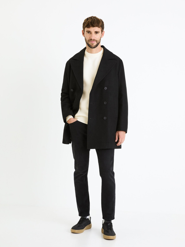 Celio Krémový pánský basic svetr Celio Beclo