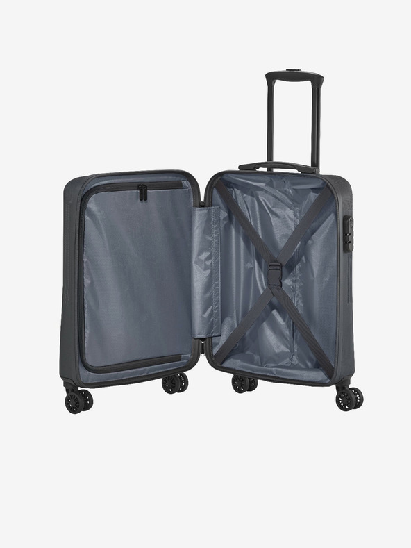 Travelite Tmavě šedý cestovní kufr Travelite Bali S