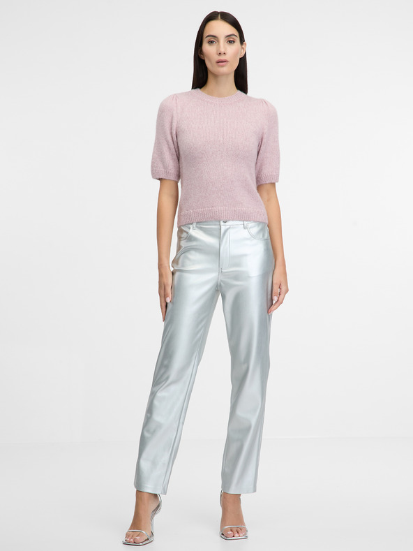 Orsay Stříbrné dámské straight fit kalhoty ORSAY