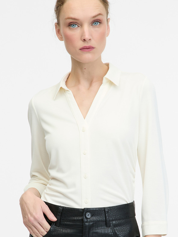 Orsay Krémová dámská halenka s límečkem ORSAY