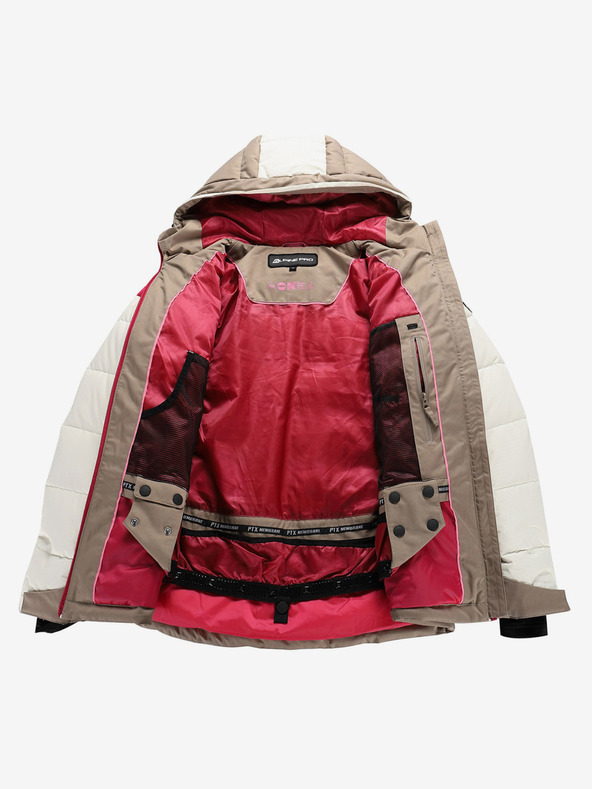 ALPINE PRO Dámská péřová lyžařská bunda s membránou ptx ALPINE PRO FERERA creme