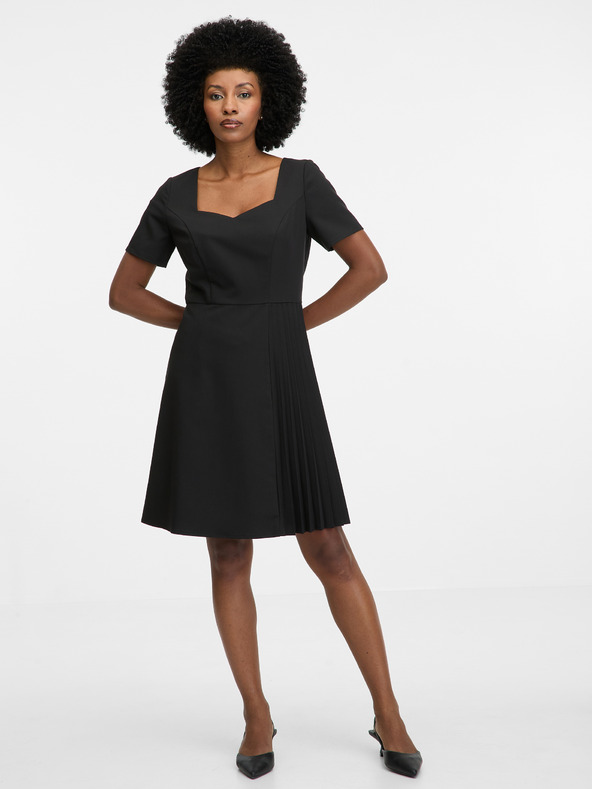 Orsay Černé dámské šaty ke kolenům ORSAY