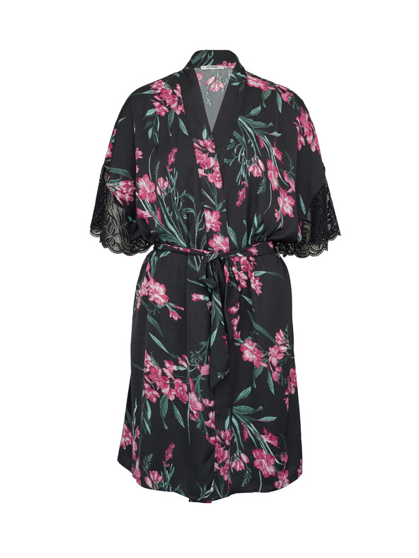 Orsay Černý dámský saténový župan ORSAY