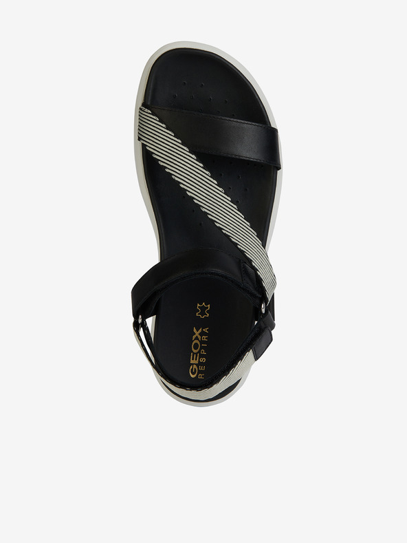 Geox Černé dámské kožené sandálky Geox Xand