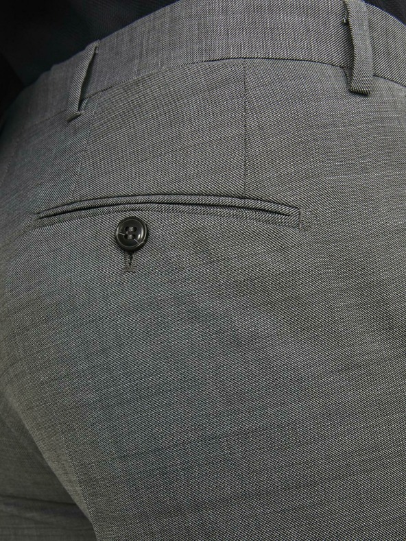 Jack & Jones Tmavě šedé pánské oblekové kalhoty s příměsí vlny Jack & Jones Solaris