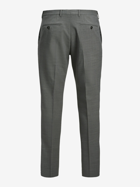 Jack & Jones Tmavě šedé pánské oblekové kalhoty s příměsí vlny Jack & Jones Solaris