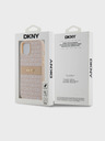 DKNY PU Leather Repeat Pattern Tonal Stripe Zadní Kryt pro iPhone 14 Pink DKNY