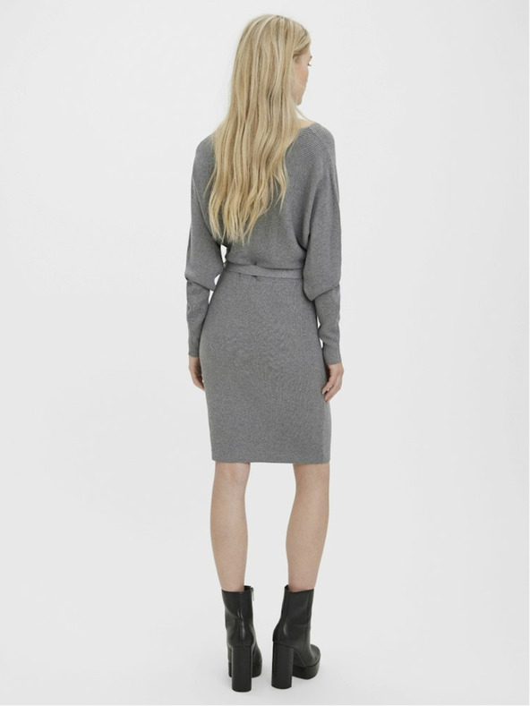 Vero Moda Šedé dámské svetrové šaty Vero Moda Hollyrem