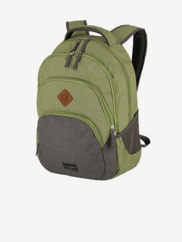Travelite Zelený batoh Travelite Basics Backpack Melange Green/grey