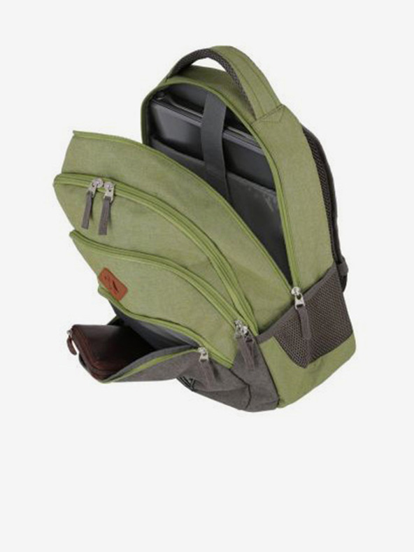 Travelite Zelený batoh Travelite Basics Backpack Melange Green/grey