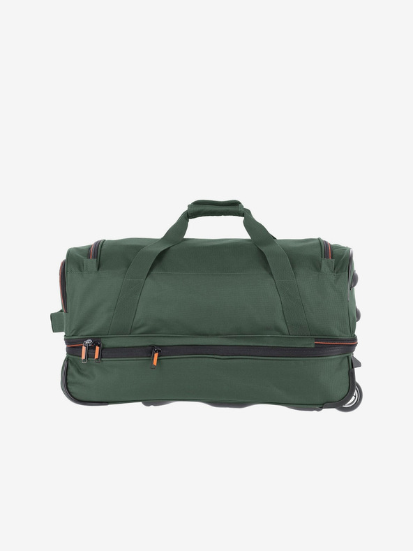 Travelite Tmavě zelená cestovní taška Travelite Basics Wheeled duffle S