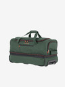 Travelite Tmavě zelená cestovní taška Travelite Basics Wheeled duffle S