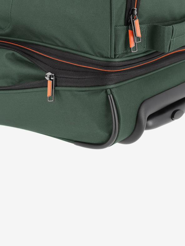 Travelite Tmavě zelená cestovní taška Travelite Basics Wheeled duffle S