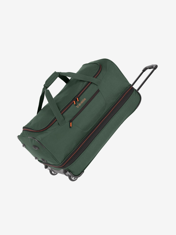 Travelite Tmavě zelená cestovní taška Travelite Basics Wheeled duffle L