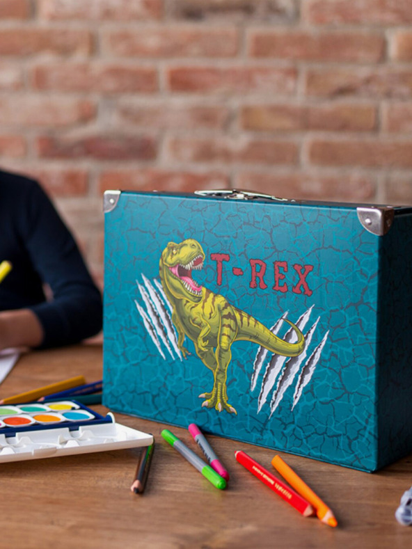 BAAGL  Zelený skládací školní kufřík s kováním Baagl T-Rex