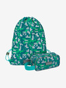 BAAGL  Zelený školní set - penál, sáček Baagl Minecraft 2 Silver Creeper