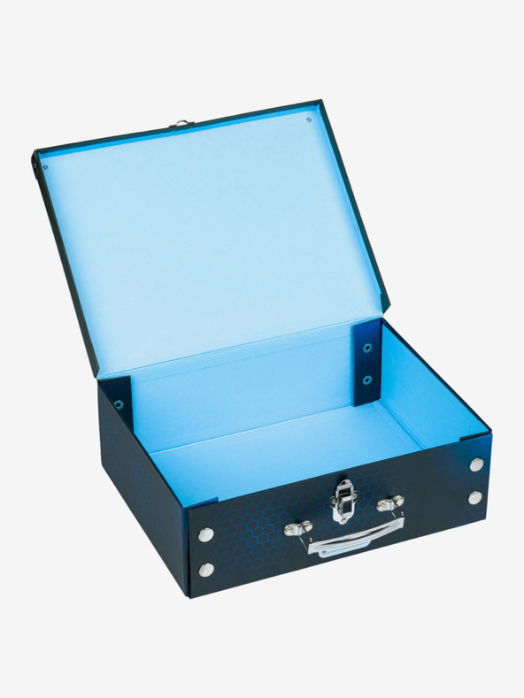 BAAGL  Modrý skládací školní kufřík s kováním Baagl Motorka