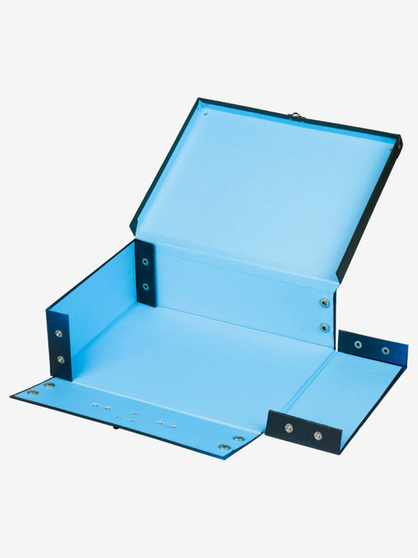 BAAGL  Modrý skládací školní kufřík s kováním Baagl Motorka