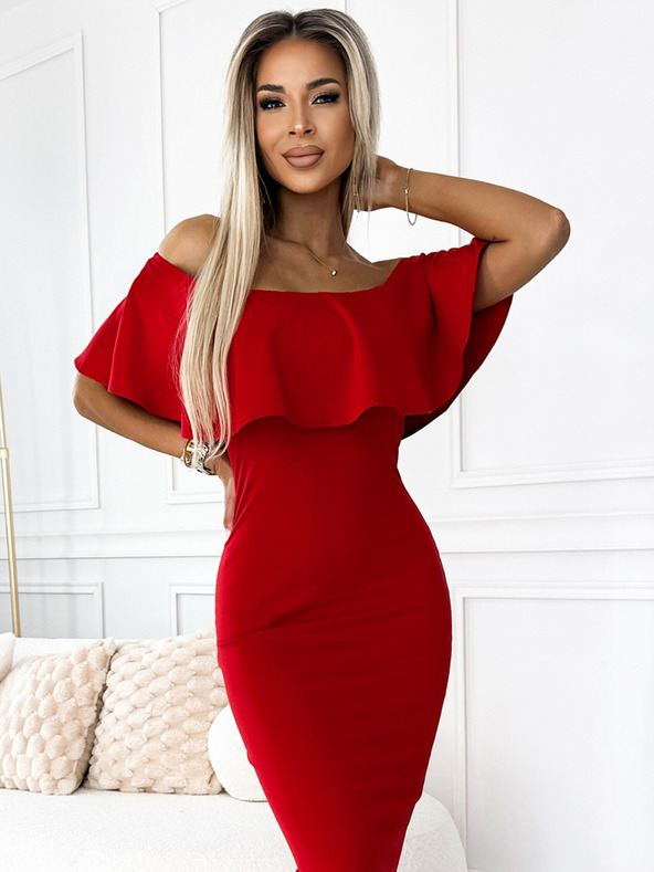 numoco Marbella - Šaty na tužku španělské chřipky - červené Numoco