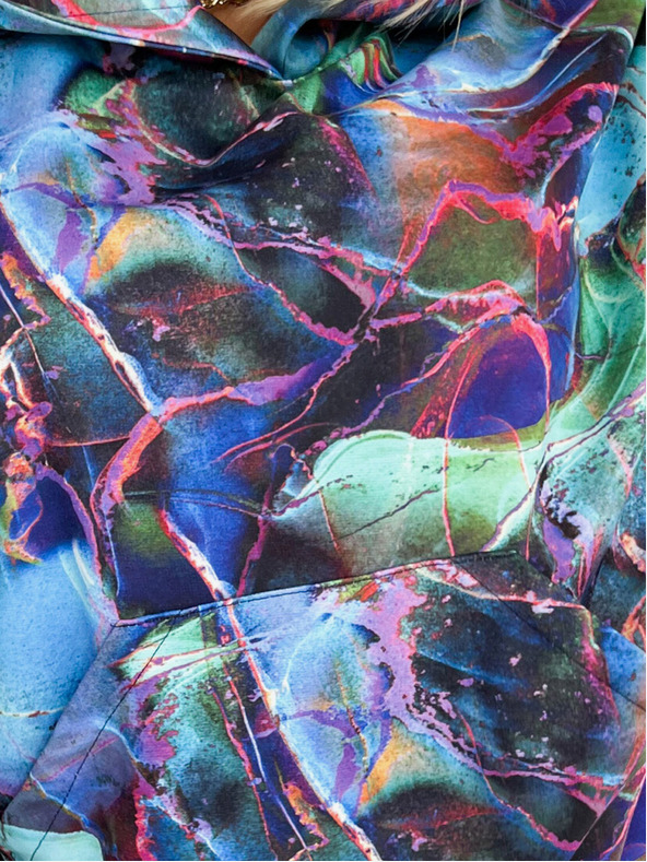 numoco Klokaní mikina s kapucí - modrý mramor Numoco