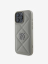 DKNY DKNY PU Leather Quilted Stack Logo Zadní Kryt pro iPhone 16 Pro Grey