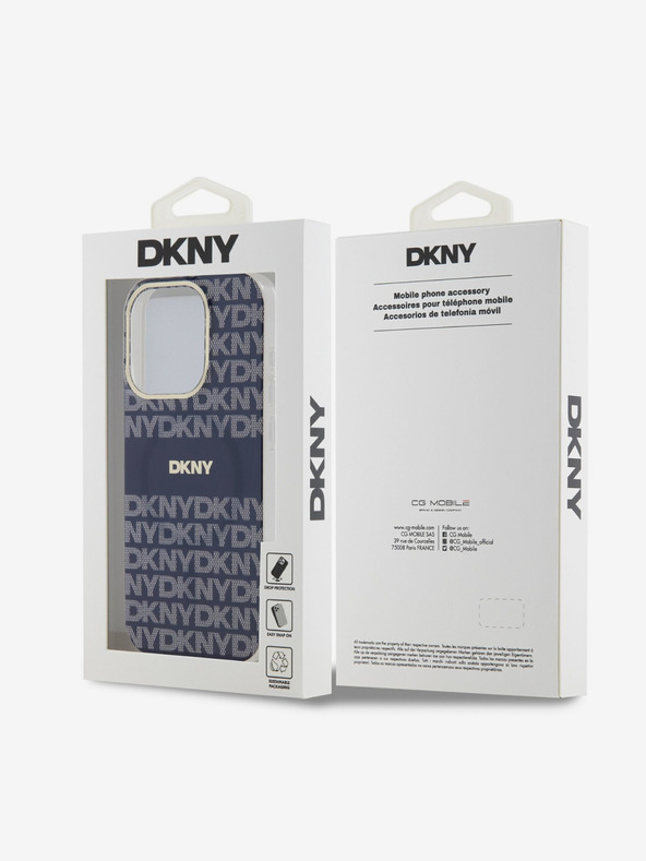 DKNY PC/TPU Repeat Pattern Tonal Stripe Magsafe Zadní Kryt pro iPhone 15 Pro Max Blue DKNY