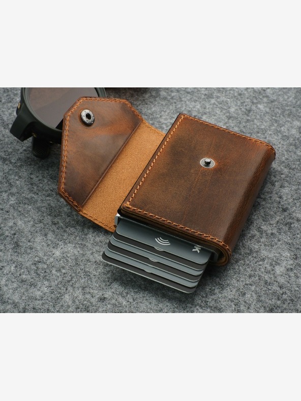 Pularys Pularys pánská kožená peněženka hnědá