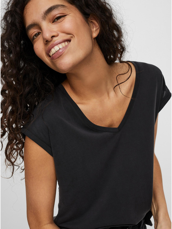 Vero Moda Černé tričko VERO MODA Filli