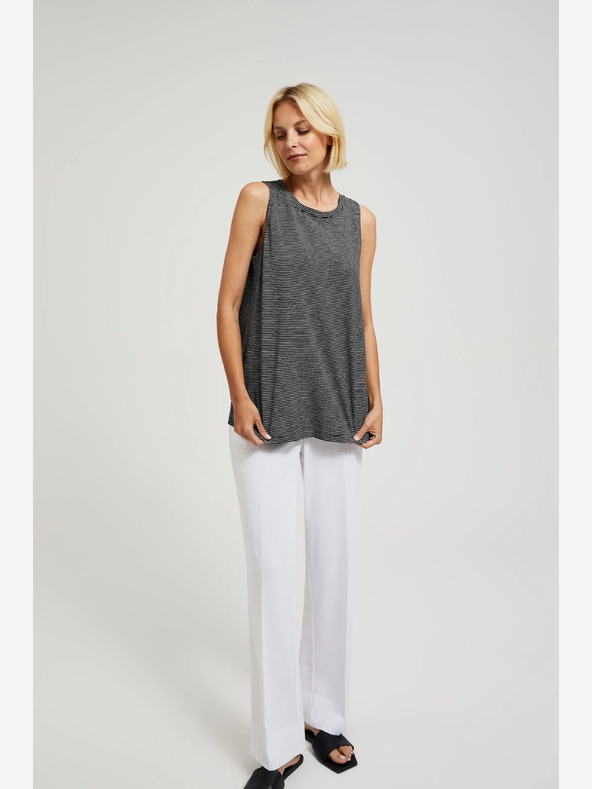 Moodo Černý pruhovaný top Moodo