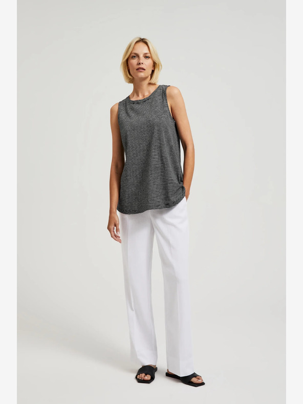 Moodo Černý pruhovaný top Moodo