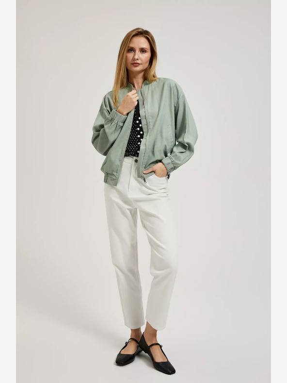 Moodo Zelený bomber na zip Moodo