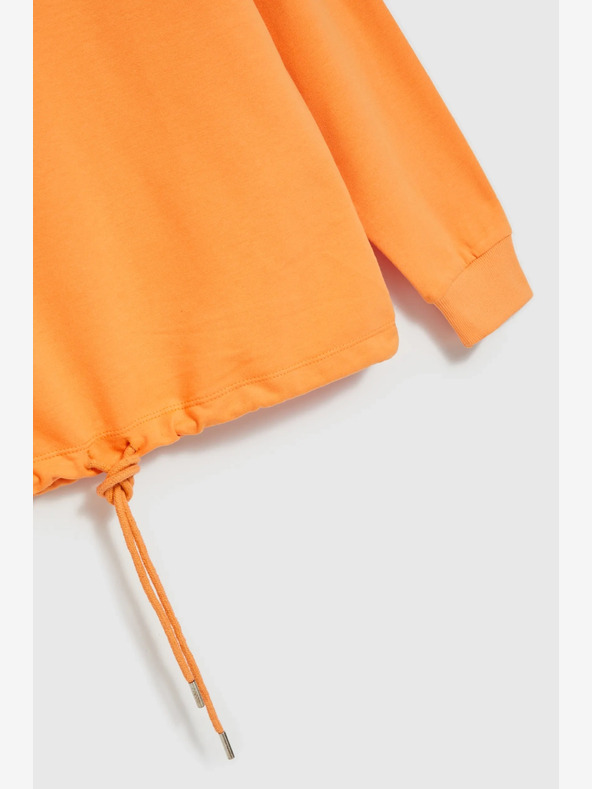 Moodo Oranžová mikina s výstřihem do V Moodo